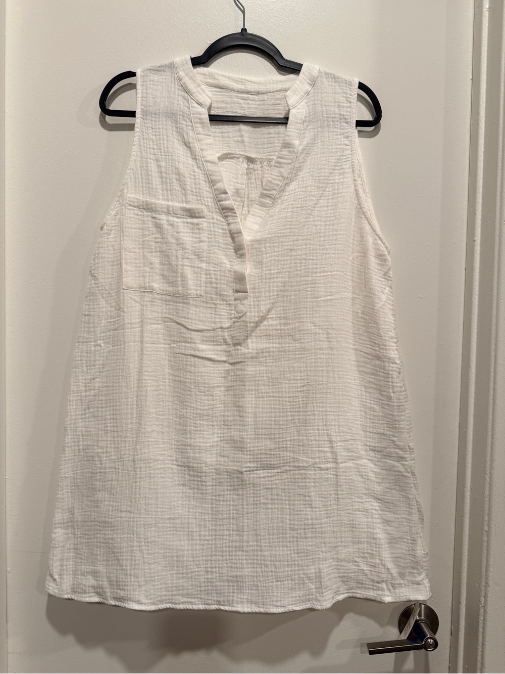 Cupshe White Textured Gauze Sleeveless Tunic